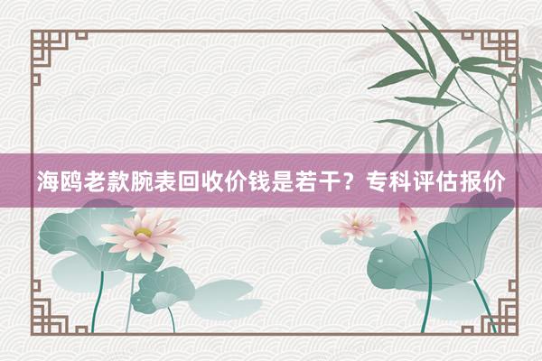 海鸥老款腕表回收价钱是若干？专科评估报价